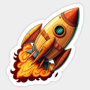 Space Rocket cartoon style Sticker